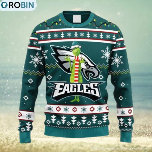 NFL Fans Philadelphia Eagles Funny Grinch Christmas Ugly Sweater For Men Women