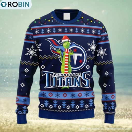 NFL Fans Tennessee Titans Funny Grinch Christmas Ugly Sweater For Men Women