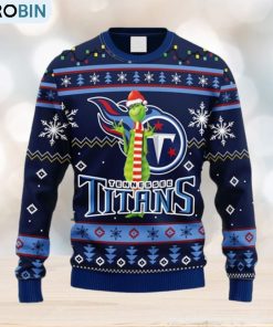 NFL Fans Tennessee Titans Funny Grinch Christmas Ugly Sweater For Men Women