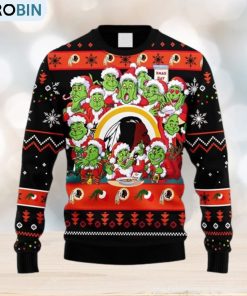 NFL Fans Washington Redskins 12 Grinch Xmas Day Christmas Ugly Sweater For Men Women