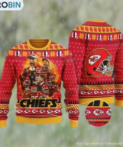 NFL Kansas City Chiefs Ugly Christmas Sweater Football Fan Gift