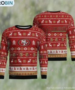 NFL San Francisco Football Logo Ugly Christmas Sweater 49ers Gifts For Him