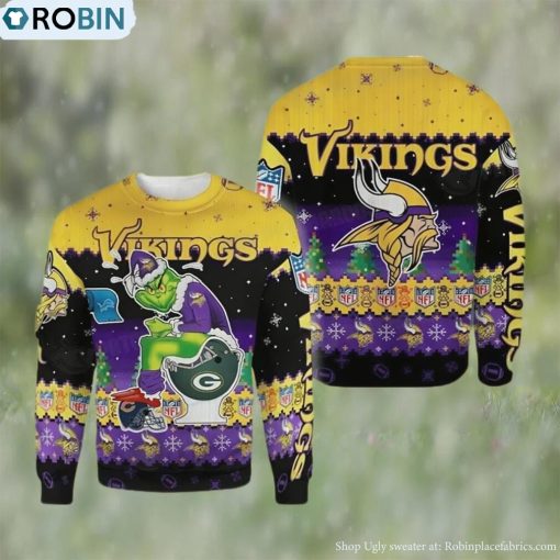 NFL Vikings Grinch Ugly Christmas Sweater Cute Gift