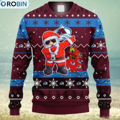 NHL Colorado Avalanche Dabbing Santa Claus Ideas Logo Ugly Christmas Sweater For Fans