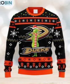 NHL Logo Anaheim Ducks Funny Grinch Christmas Ugly Sweater For Men Women NHL Logo Anaheim Ducks Funny Grinch Christmas Ugly Sweater For Men Women