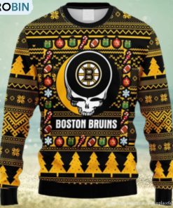 nhl-logo-boston-bruins-grateful-dead-ugly-christmas-fleece-sweater-for-men-women-2