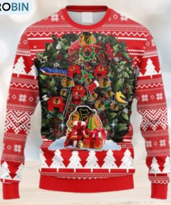 nhl-logo-chicago-blackhawks-tree-ball-christmas-red-ugly-sweater-for-men-women-1
