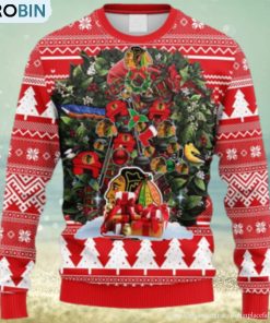 NHL Logo Chicago Blackhawks Tree Ball Christmas Red Ugly Sweater For Men Women NHL Logo Chicago Blackhawks Tree Ball Christmas Red Ugly Sweater For Men Women