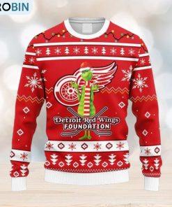 NHL Logo Detroit Red Wings Funny Grinch Christmas Ugly Sweater For Men Women