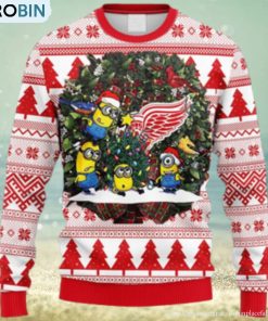 NHL Logo Detroit Red Wings Minion Christmas Ugly Sweater For Men Women