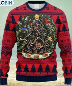 NHL Logo Florida Panthers Tree Ball Christmas Ugly Sweater For Men Women