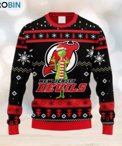 NHL Logo New Jersey Devils Funny Grinch Christmas Ugly Sweater For Men Women NHL Logo New Jersey Devils Funny Grinch Christmas Ugly Sweater For Men Women