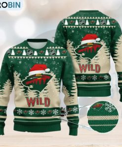 nhl-minnesota-wild-christmas-santa-hat-aop-print-3d-ugly-sweater-1