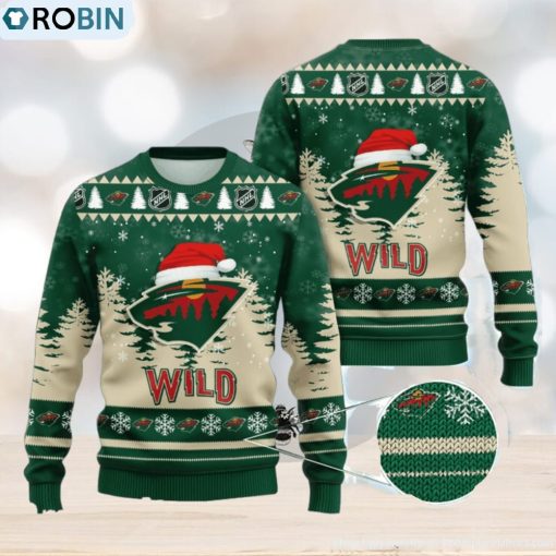NHL Minnesota Wild Christmas Santa Hat AOP Print 3D Ugly Sweater