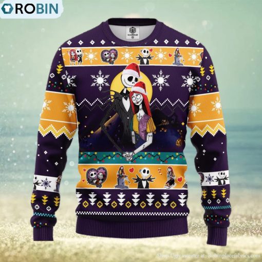 Nightmare Before Christmas Jack Skellington Sally Ugly Christmas Sweater For Men Women