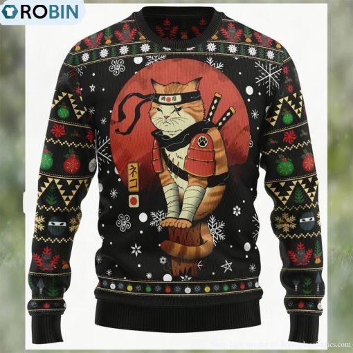 Ninja Cat Ugly Christmas Sweater