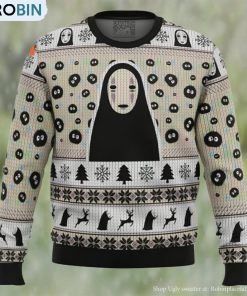 No Face and Soot Sprites Spirited Away Studio Ghibli Ugly Christmas Sweater