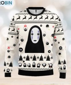No Face White Ugly Christmas Sweater For Men Women