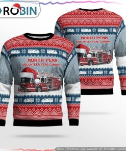 North Penn Volunteer Fire Co Ugly Christmas Sweater Christmas Gifts For Firefighters