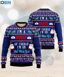 nurse-nurse-i'm-on-the-nice-list-3d-ugly-christmas-sweater-presents-christmas-for-men-and-women-1