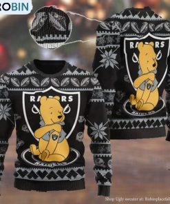 oakland-raiders-nfl-american-football-team-logo-cute-winnie-the-pooh-bear-3d-ugly-christmas-sweater-1