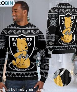 oakland-raiders-nfl-american-football-team-logo-cute-winnie-the-pooh-bear-3d-ugly-christmas-sweater-3