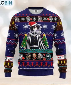 Obanai Iguro Demon Slayer Anime Ugly Christmas Sweater Blue Ideas For Men Women Obanai Iguro Demon Slayer Anime Ugly Christmas Sweater Blue Ideas For Men Women