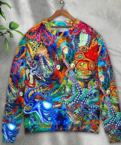 Octopus Lover Colorful Art Style Christmas Ugly Sweater, Sweatshirt Octopus Lover Colorful Art Style Christmas Ugly Sweater, Sweatshirt