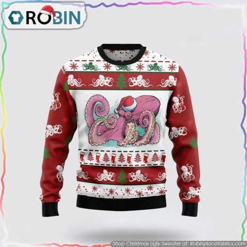 Octopus Noel Ugly Christmas Sweater Gifts For Pet Lover