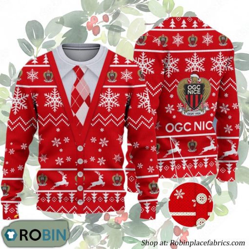 OGC Nice Ligue 1 & Ligue 2 Ugly Christmas Sweater