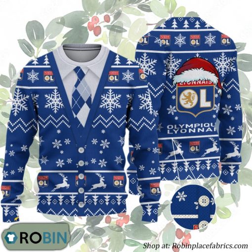 Olympique Lyonnais Ligue 1 & Ligue 2 Ugly Christmas Sweater