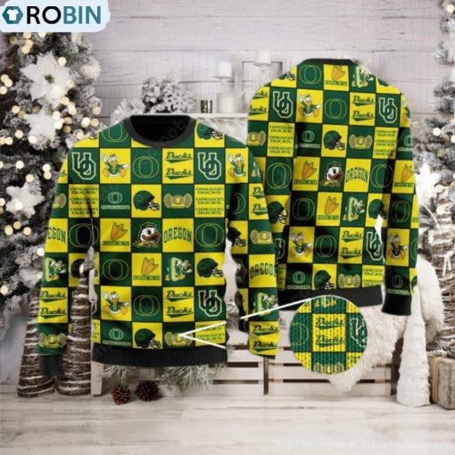 Oregon Ducks Logos Ugly Christmas Sweater