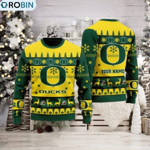 Oregon Ducks Reindeer Ugly Christmas Sweater