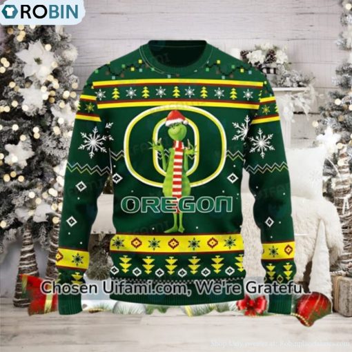 Oregon Ducks Ugly Sweater Surprising Grinch Oregon Ducks Gift Ideas
