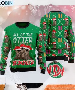 Otter Reindeer Ugly Christmas Sweater