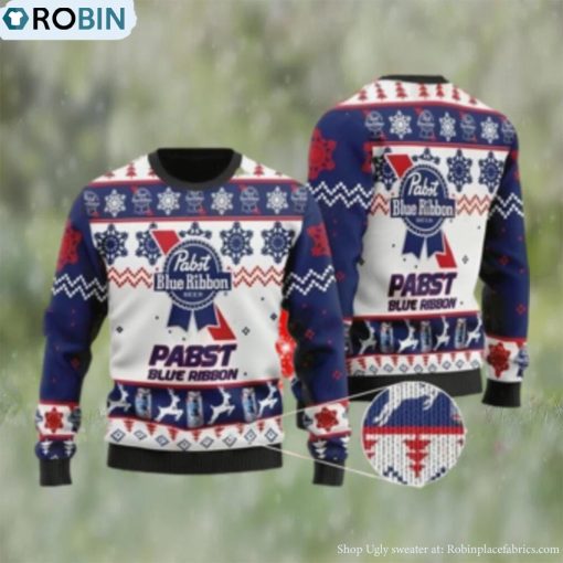 Pabst Blue Ribbon Ugly Christmas Sweater