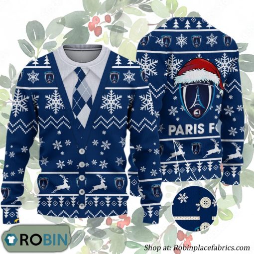 Paris FC Ligue 1 & Ligue 2 Ugly Christmas Sweater