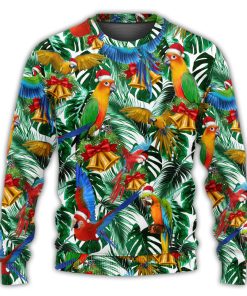 Parrot Love Xmas Tropical Leaf Christmas Christmas Ugly Sweater, Sweatshirt
