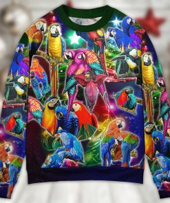 Parrot Tropical Merry Christmas Christmas Ugly Sweater, Sweatshirt