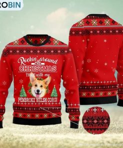 pembroke-welsh-corgi-rockin'-all-over-printed-3d-ugly-christmas-sweater-for-men-and-women-1