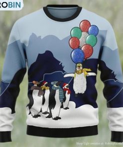 Penguin Christmas Balloon Penhuin Lover Ugly Christmas Sweater