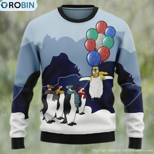 Penguin Christmas Balloon Penhuin Lover Ugly Christmas Sweater