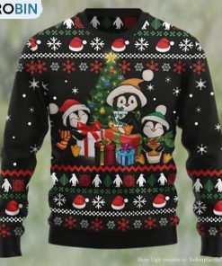 Penguin Christmas Tree And Gift Ugly Christmas Sweater