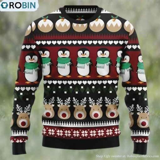 Penguin Group Reindeer Best Gift Ugly Christmas Sweater