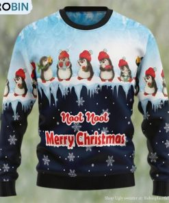 Penguin Hang Out Ugly Christmas Holiday Sweater