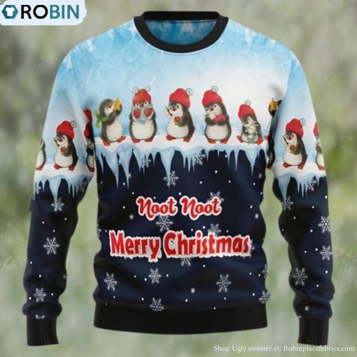 Penguin Hang Out Ugly Christmas Holiday Sweater