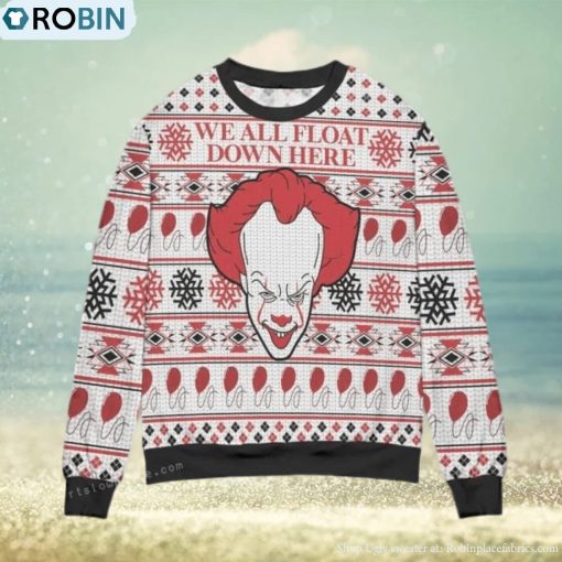 Pennywise We All Float Down Here Christmas Ugly Sweater Mens