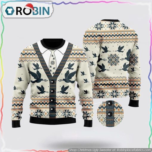 Pigeon Christmas Cardigan Ugly Christmas Sweater Gifts For Pet Lover