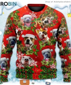 Pitbull Christmas Pitbulls Are Family Christmas Ugly Sweater, Sweatshirt