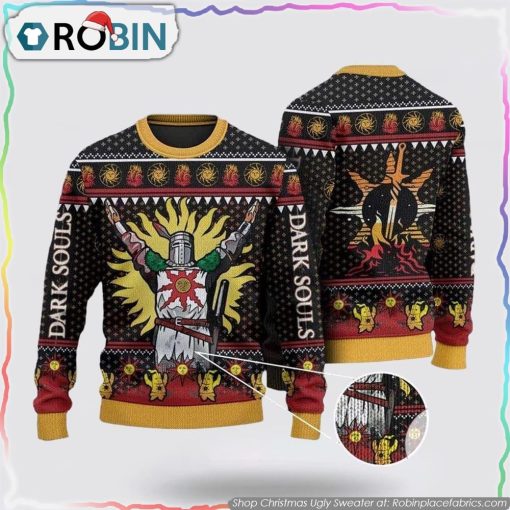 Praise The Sun With Bonfire Unisex Christmas Ugly Sweater Christmas Gifts For Firefighters